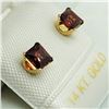 Image 1 : 60) 14K YELLOW GOLD GARNET EARRINGS