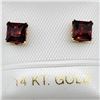 Image 3 : 60) 14K YELLOW GOLD GARNET EARRINGS