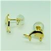 Image 1 : 64) 14K YELLOW GOLD DOLPHIN SHAPED EARRINGS