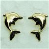 Image 2 : 64) 14K YELLOW GOLD DOLPHIN SHAPED EARRINGS