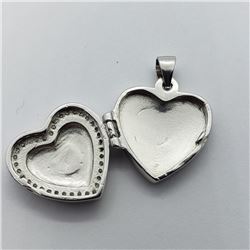 1) STERLING SILVER CUBIC ZIRCONIA LOCKET PENDANT