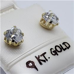 49) 9K YELLOW GOLD CUBIC ZIRCONIA EARRINGS