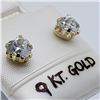 Image 1 : 49) 9K YELLOW GOLD CUBIC ZIRCONIA EARRINGS