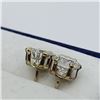 Image 3 : 45) 10K YELLOW GOLD CUBIC ZIRCONIA EARRINGS