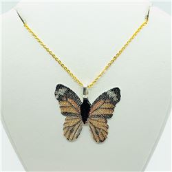 101) BUTTERFLY SHAPED NATURAL LEAF NECKLACE