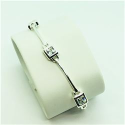112) STERLING SILVER CUBIC ZIRCONIA BRACELET