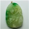 Image 2 : 89) 14K YELLOW GOLD JADEITE PENDANT