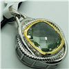 Image 1 : 98) BRASS GREEN AMETHYST PENDANT