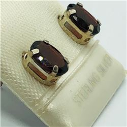 85) STERLING SILVER GARNET EARRINGS