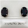 Image 2 : 85) STERLING SILVER GARNET EARRINGS