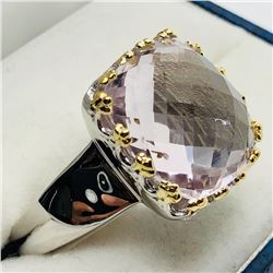 86) BRASS PINK AMETHYST RING