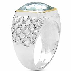 110) RHODIUM PLATED GREEN AMETHYST RING