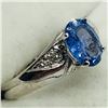 Image 1 : 82) 10K WHITE GOLD TANZANITE & DIAMOND RING