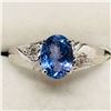Image 5 : 82) 10K WHITE GOLD TANZANITE & DIAMOND RING