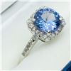 Image 1 : 32) 14K WHITE GOLD TANZANITE & DIAMONDS RING