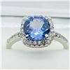 Image 2 : 32) 14K WHITE GOLD TANZANITE & DIAMONDS RING