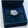 Image 3 : 32) 14K WHITE GOLD TANZANITE & DIAMONDS RING