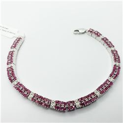 50) STERLING SILVER 120 RUBY BRACELET