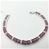 Image 1 : 50) STERLING SILVER 120 RUBY BRACELET
