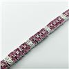 Image 2 : 50) STERLING SILVER 120 RUBY BRACELET