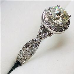 44) 10K WHITE GOLD DIAMOND RING