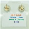 Image 2 : 68) 10K YELLOW GOLD RUBY EARRINGS