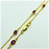Image 2 : 52) GOLD PLATED STERLING SILVER RUBY NECKLACE
