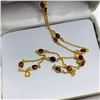 Image 3 : 52) GOLD PLATED STERLING SILVER RUBY NECKLACE