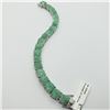Image 1 : 5) STERLING SILVER EMERALD BRACELET