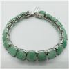 Image 4 : 5) STERLING SILVER EMERALD BRACELET