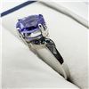 Image 2 : 25) 10K WHITE GOLD TANZANITE & BLUE DIAMONDS RING