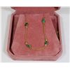 Image 1 : 17) GOLD PLATED STERLING SILVER EMERALD NECKLACE