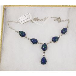 #119-RAINBOW CALSILICA GEMSTONE NECKLACE