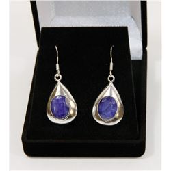 #58-NATURAL BLUE SAPPHIRE GEMSTONE EARRINGS