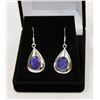 Image 1 : #58-NATURAL BLUE SAPPHIRE GEMSTONE EARRINGS