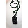 Image 1 : NATURAL GREEN HAND CARVED JADE DRAGON PENDANT