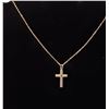Image 1 : ETCHED GOLD TONE 1" CROSS ON 16" CHAIN.