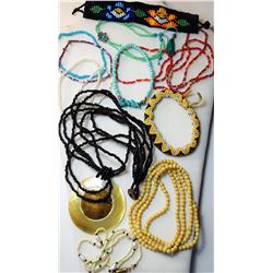 LOT OF BEADED NECKLACES AND BRACELETS INCLUDING