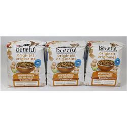 3 BAGS OF PURINA BENEFUL ORIGINALS DOGFOOD.