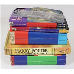 BOX W/ 5 HARRY POTTER SERIES BOOKS,