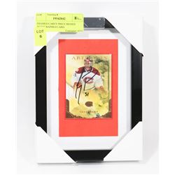 FRAMED CAREY PRICE SIGNED AUTOGRAPHED CARD.