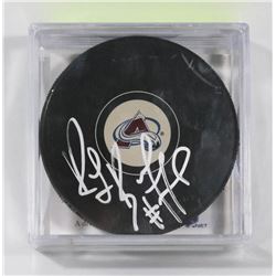 COLORADO AVALANCHE RAY BOURQUE SIGNED HOCKEY PUCK