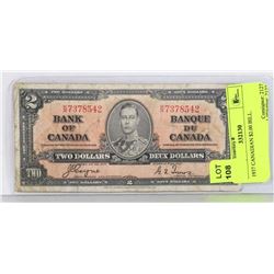 1937 CANADIAN $2.00 BILL.