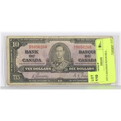 1937 CANADIAN $10.00 BILL.