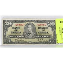 1937 CANADIAN $20.00 BILL.