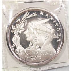 MANITOBA CENTENNIAL SILVER COIN.