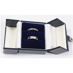 STERLING SILVER WEDDING SET WITH CUBIC ZIRCONIA.