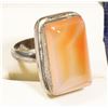 Image 1 : AGATE STONE RING SET WITH .925 SILVER SIZE 8.25.