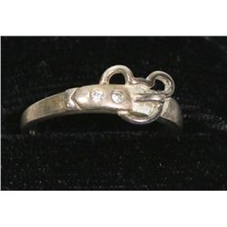 DISNEY MICKEY MOUSE STERLING SILVER RING WITH GEM