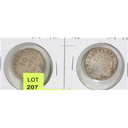 1911 & 1917 NEWFOUNDLAND 50 CENT COINS.